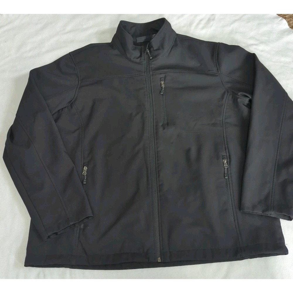 Swiss Tech‎ Mens XL 46-48 Black Soft Shell Full Zip Lined Windproof Jacket 305